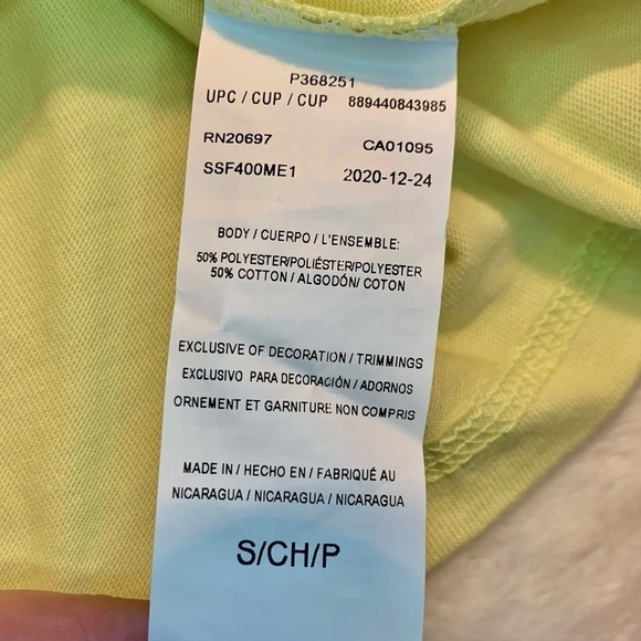 NWT Dickies Tee Small Neon Yellow Lime Performance Workwear Short Sleeves Cute! - Picture 8 of 11